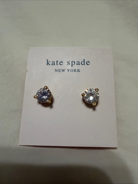 kate spade Jewelry - kate spade Gold and Clear Crystal Stud Earrings